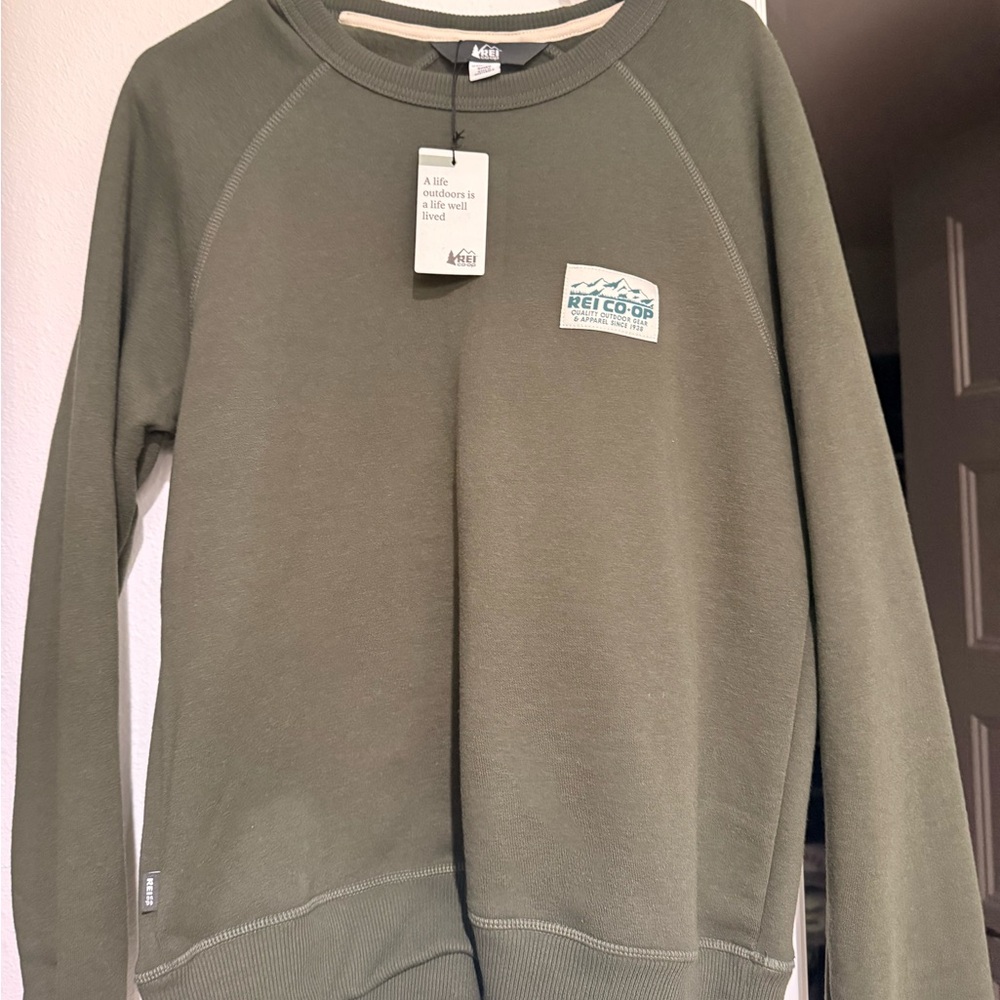 REI Forest Green Unisex Crew Neck Sweater